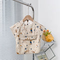 Cute Baby Bibs Toddler Baberos Bavoir Waterproof Short Sleeve Apron Cartoon Animals Children Feeding Smock Bib Baby Stuff 0-6Y