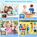HelloBaby Instant Print Camera with 16GB Memory Card for Kids, 3.2” IPS Screen, 1080P Video Recording, 16X Digital Zoom, Flash, Time-lapse,