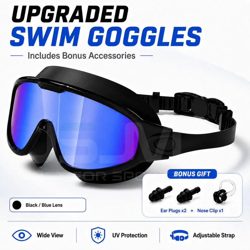JSJM New Upgraded Adult Swimming Goggles Anti-Fog Wide | SAMAG