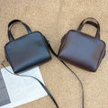 Mendy Women Genuine Leather Handbag Mini Boston Bag Top Handle Detachable Shoulder Strap Crossbody Purse Luxury Designer Structu