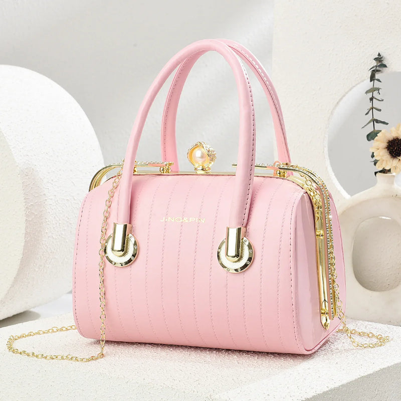 Fashionable Versatile High-End Texture Chain Handbag Shoulder Crossbody Bag for Women Summer New Arrival Boston Pillow Bag