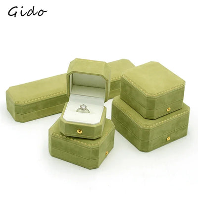 Green Jewelry Ring Box For Engagement Wedding Birthday Jewerly Pendant Bracelet Necklace Display Gift | SAMAG