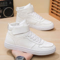 White Vulcanized Sneakers Men's Flat Comfortable Shoes Lace up Zapatillas Hombre Autumn Spring High Top Sneakers Plus Size 39-48