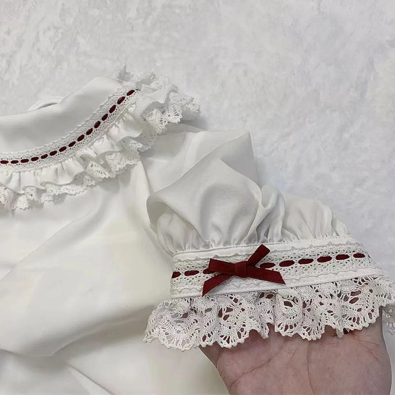 Japanese Lolita Style Lace Ruffles Blouses Summer Women - View 5 | SAMAG