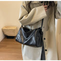 Multi-Color Soft Leather Shoulder Bag, Minimalist Ruched Hobo Purse with Adjustable Strap, Commute & Casual Use, Neutral Design