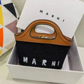 Elegant Mini Tote Bag with Leather Edges & Unique Cutout Handle