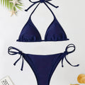 Swimwear Thong Bikini Set Sexy New Navy Blue Swimsuits | SAMAG