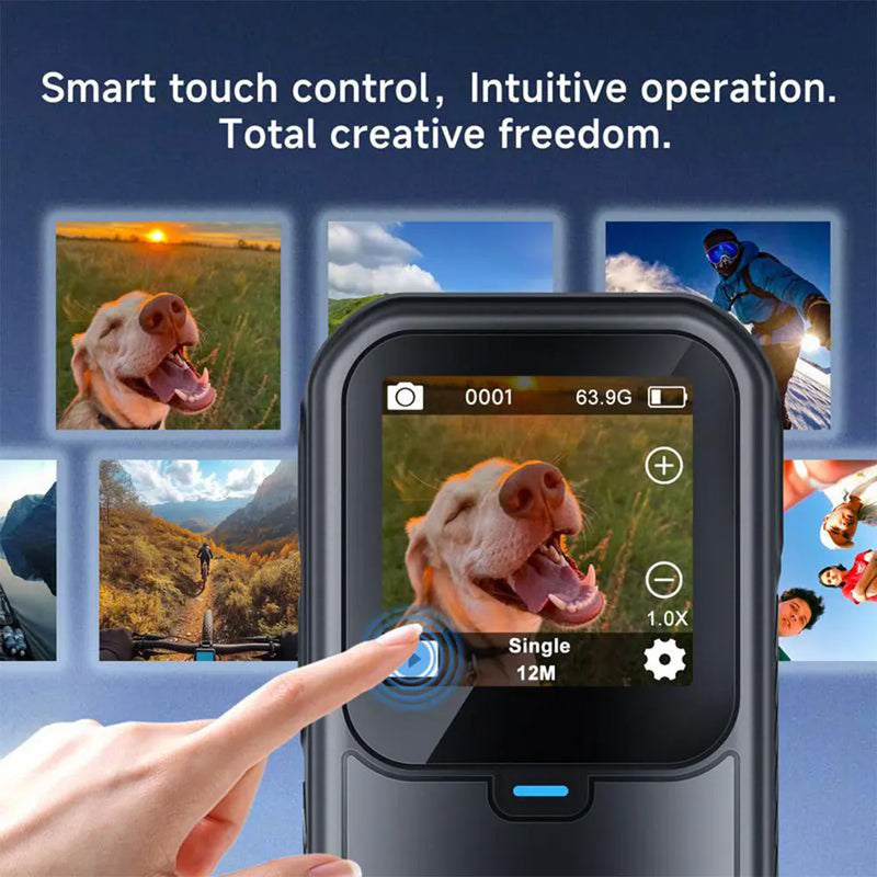 5K Thumb Action Camera 4K 60FPS WiFi 6-Axis Stabilization Touch Screen Sports Camera Magnetic Motorcycle Bike Waterproof Bodycam