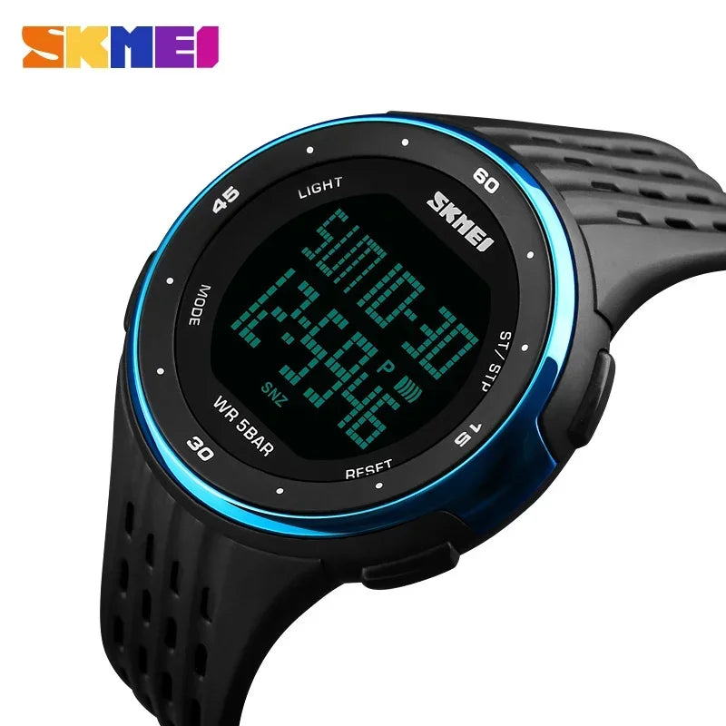 SKMEI 1219 Mens Ladies Digital Clock Relogio Masculino  Outdoor Sport Watches Men Women Waterproof LED Sport Military Watches