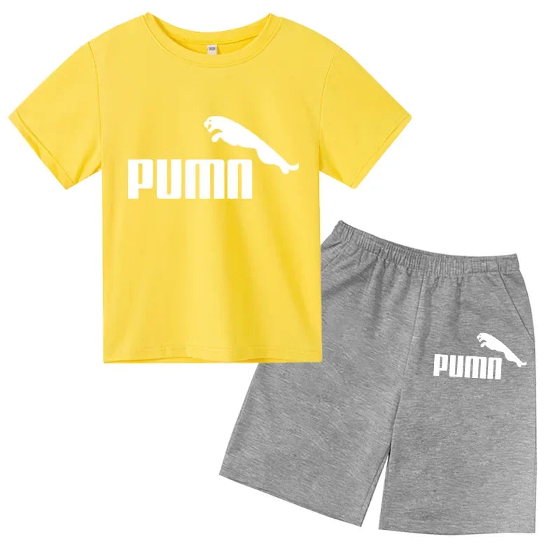 3-12Y Kids Summer Casual Letter Print 2-Piece Set Soft | SAMAG