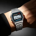 Viral F91W Silver Vintage Steel Digital Watch, Multifunctional Sports Couple Student Watch