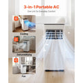 Portable Air Conditioner, 10000 BTU ASHRAE 6000 BTU SACC 3-in-1 Standing Cooling Ac Unit, with LED Touch Panel Remote Control,