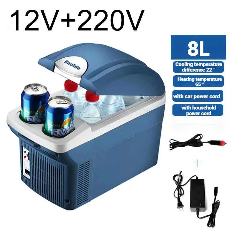 2026 6L 8L Small Car Refrigerator for Home And Camping Summer Cool/Frozen Drinks 12V Car/24V Truck Universal Portable Fridge