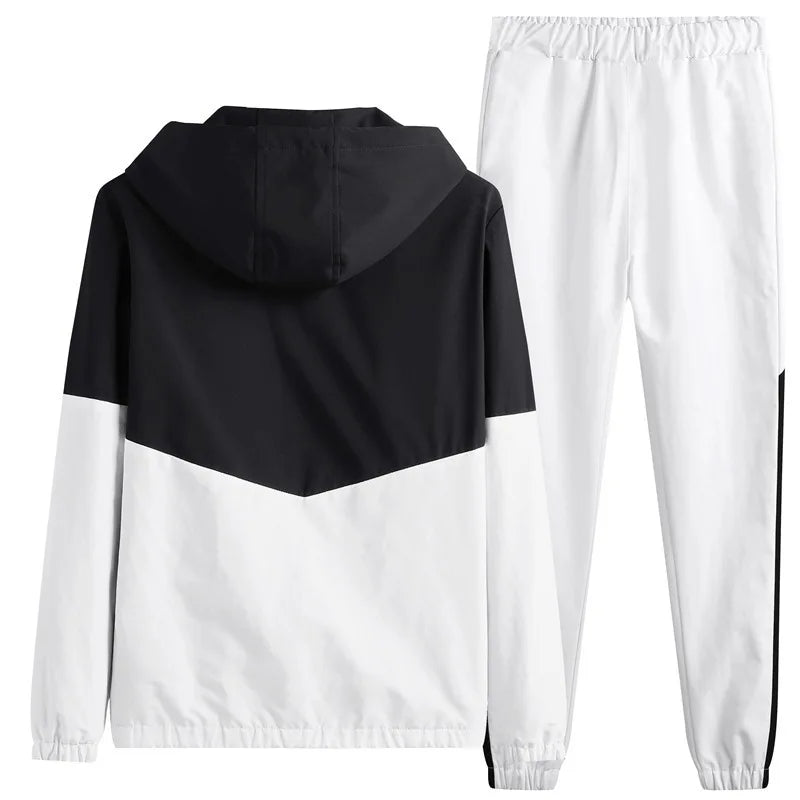 M - 6XL New Men's Sportswear Set from Japan South Korea Autumn Casual Wear Hooded Jacket Leg Tied Pants - View 4 | SAMAG