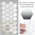 Hexagon Acrylic Mirror Wall Sticker Acrylic Adhesive Gold Silver Mosaic Tiles Removable DIY Bedroom Bathroom Home Decor Sticker