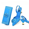 New Fashion Rhinestone Women Shoes and Bags To Match Set Nigeria Party Women's Pumps with Handmade Flowers Bag and Shoe Set