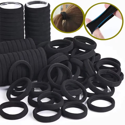 Black Hair Bands Hairband High Elastic Rubber Ties | SAMAG