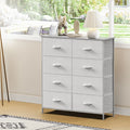 JHK Children's Wardrobe For Bedroom With 8 Fabric Drawers Storage Cabinet Steel Frame Assembly Closet For Clothes Home Furniture