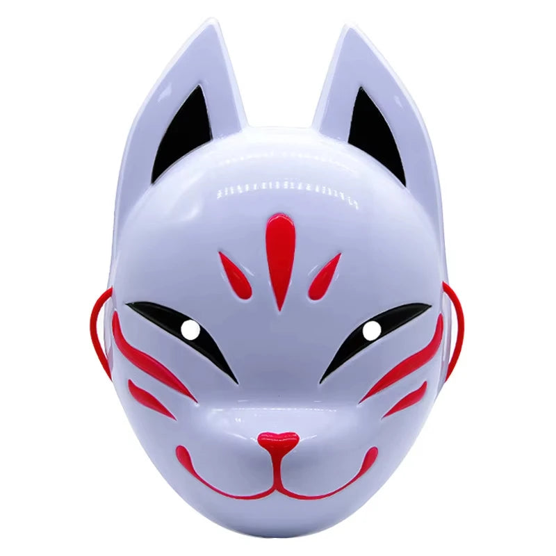 Japanese Anime Demon Fox Mask Cosplay Sabito Makomo Tanjiro Lightweight Plastic Thicken Animal Halloween Party Costume Props
