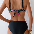 Floral Printed Women Swimsuit Two-Piece Spliced Backless | SAMAG