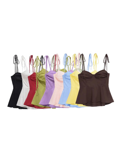 Asymmetric Bustier Tops for Women, Sweetheart Neck, Tied | SAMAG
