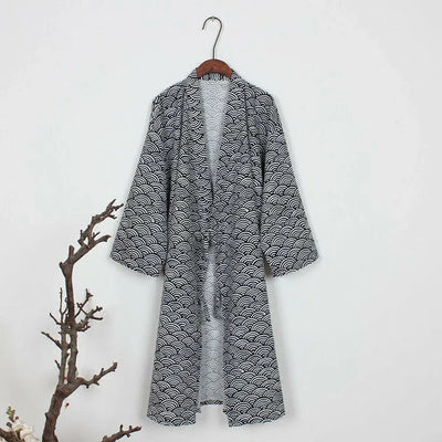 Men's Japanese Classic Bathrobe Nightwear Yukata Kimono | SAMAG