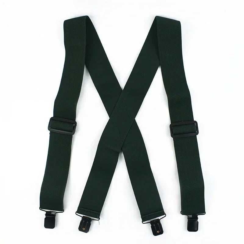 Deepeel Fashion 5cm Wide Adults Men's Suspenders Adjust Elastic Strap X - type 4 Clips Male Braces Harness - Visuel 7 | SAMAG