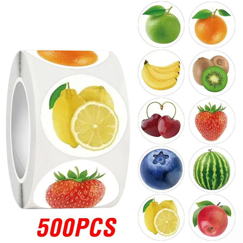 100-500pcs Fruit Stickers Cute Gift Box Thank you Stickers Packaging Decoration Adhesive Lables Stationery Sticker