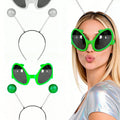 Alien Costume Accessories Set, Novelty Alien Sunglasses + Alien Headband Boppers, Space Theme Party Favors for Halloween Cospla
