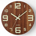 8 Inch Luminous Wall Clock Wood Silent light in dark night Nordic Fashion Wall Clock Non Ticking Clock With Night Light