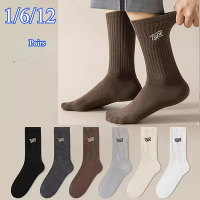 1/6/12 Pairs Men's Anti Odor Sweat Absorbing Crew Socks | SAMAG