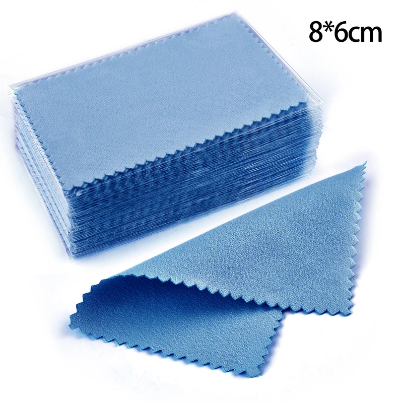 10x6.3cm/8x8cm/8x6cm 50pcs Silver Clean Polishing Cloth Soft Wipe Wiping For Necklaces Rings Jewelry Tool - Visuel 8 | SAMAG