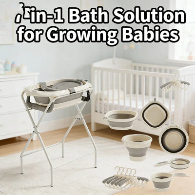 7-in-1 Baby Bath Tub Set with Temperature Display Folding | SAMAG