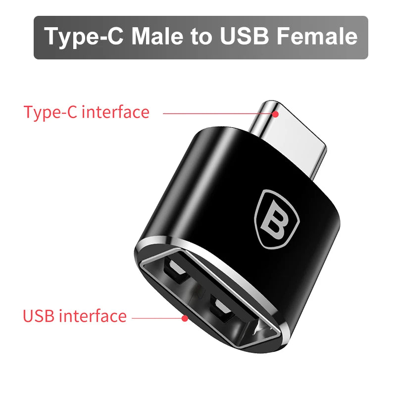 Baseus USB 3.1 OTG Adapter USB Type C to USB Female Converter For Macbook Pro Air Samsung S22 Xiaomi USB-C USBC OTG Connector