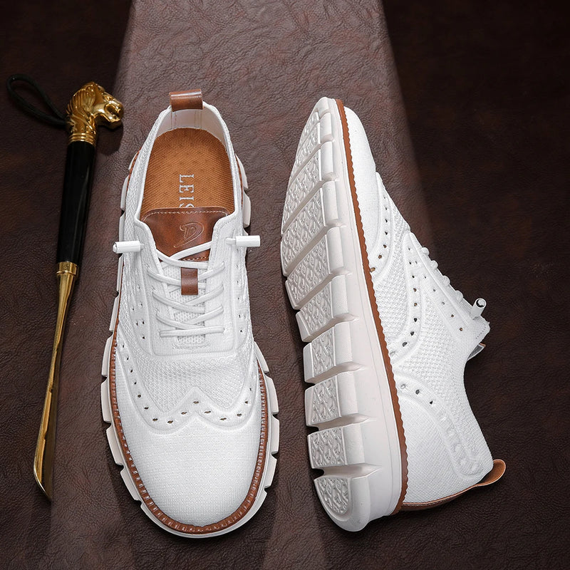 Men's Casual Dress Shoes Fashion Walking Sneakers Mesh Business Oxfords Work Lightweight Soft Sole