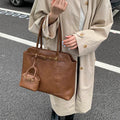LEFTSIDE Big PU Leather Short Handle Shoulder Bag for Women 2025 Winter Luxury Tote Bag Lady Designer Retro Handbags and Purses