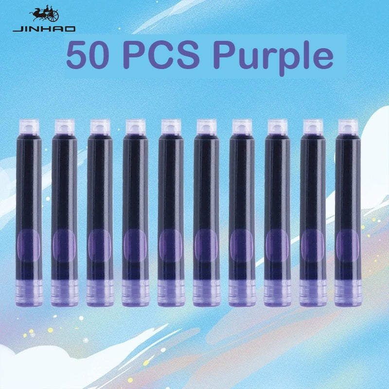 500/12 PCS JINHAO 12 Colors 3.4mm Non carbon Fountain Pen Ink Universal Sac Cartridges Refills School Office Supplies Stationery