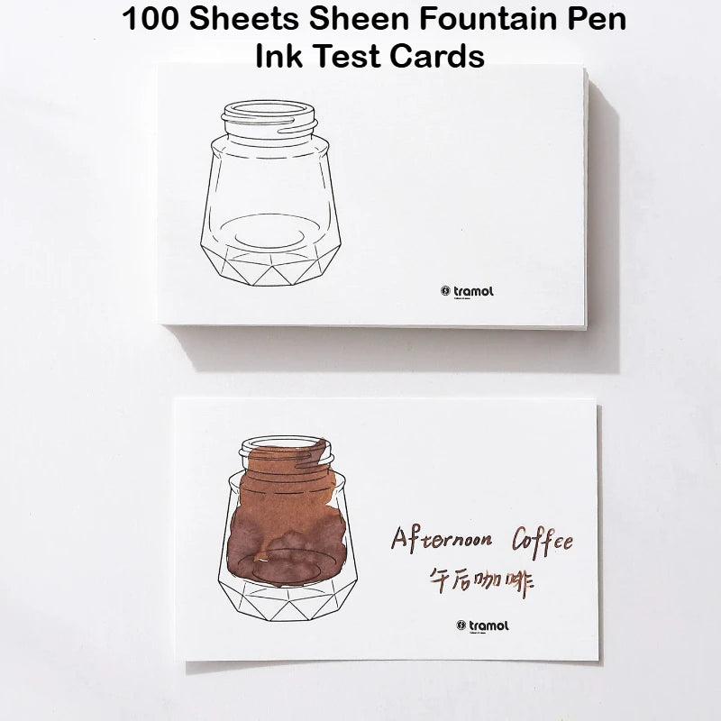 100 Sheets 54x90mm Sheen Fountain Pen Ink Test Cards Swatch Watercolor Paper Chromatography Paper Stationery School Supplies