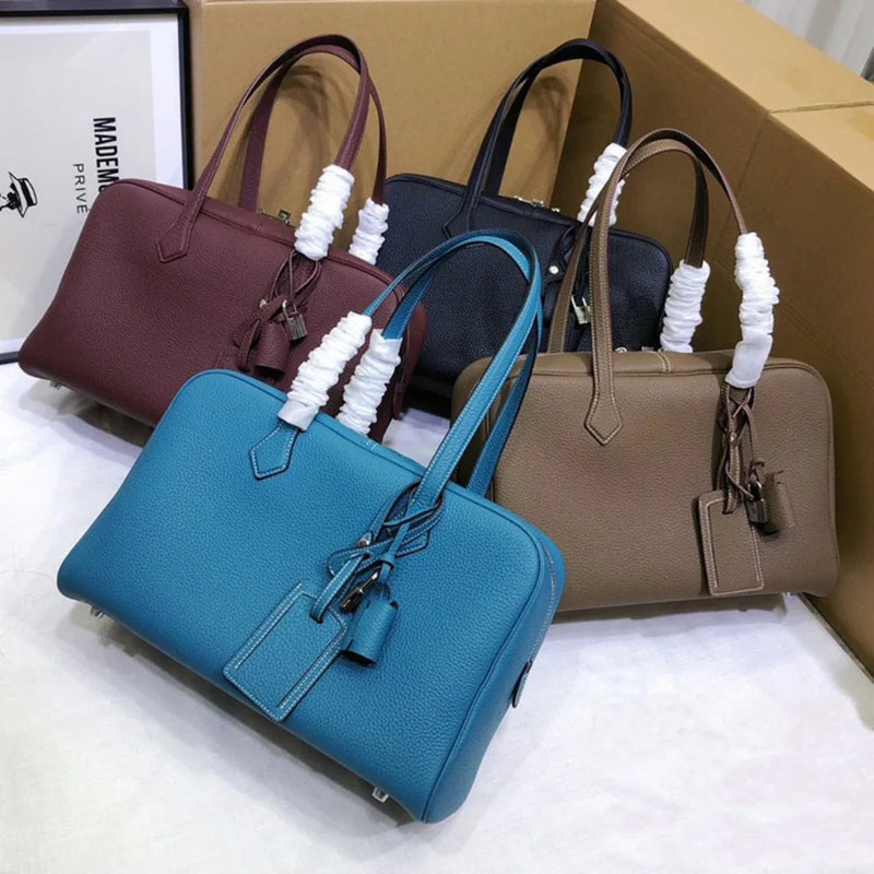 Handbag Large Capacity Leather Women's Bag Boston Shoulder Exquisite Unique Versatile Fashion Hand Carry Classic Elegant High