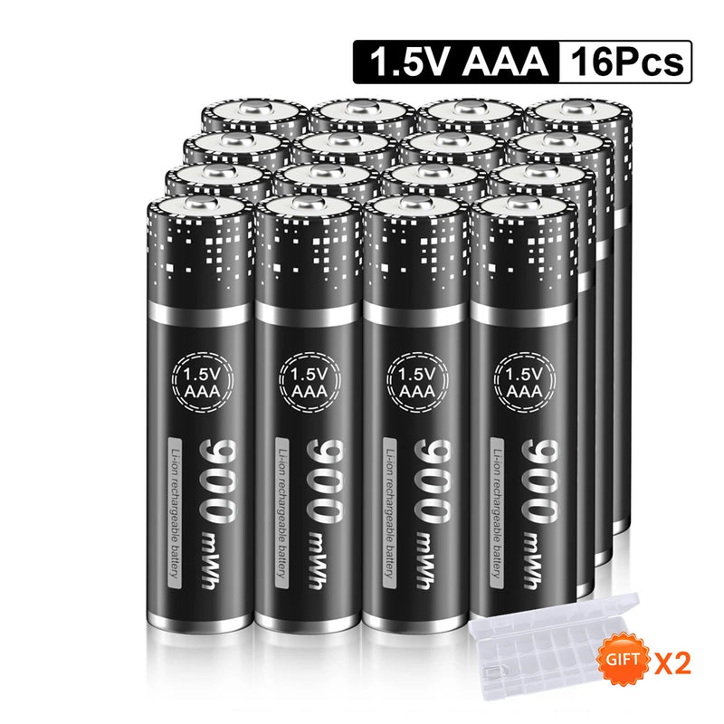 PALO 3400mWh Li-ion 1.5V AA and AAA Rechargeable Batteries with 8-channel magnetic flip charger for 1.5V 2A 3A Lithium Batteries