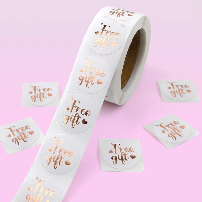 50-500pcs Thank You Stickers Free gift Gold Craft Handmade Sticker Circle Thank You Stickers For Business Card Sealing Labels