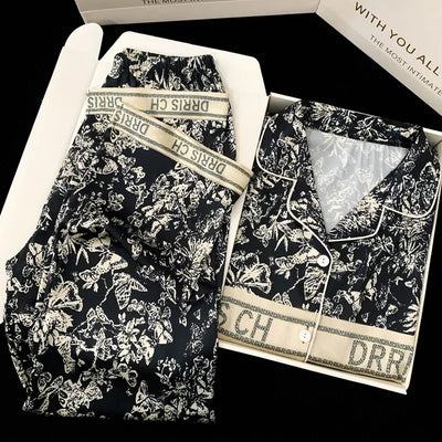 Spring and Autumn New Ladies Ice Silk Pajamas Homewear | SAMAG