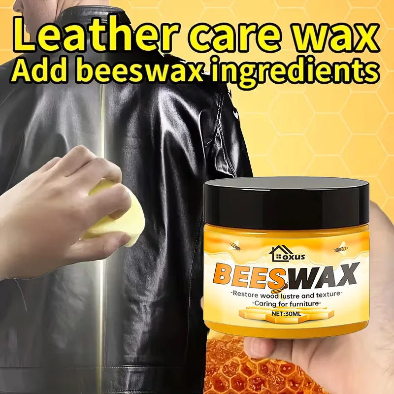 Shoe Care Kit - Suitable for Artificial Leather Surface Polishing and Maintenance, Premium Care Beeswax for Various Colors