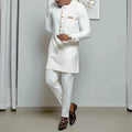 African Traditional Dress Men's Suit Long Sleeve Ethnic Style Printed Patchwork Shirt Casual Pants 2 Piece - View 7 | SAMAG