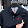 100% pure cotton high - end brand men's short sleeve polo shirt summer fashion original pony embroidery golf - View 4 | SAMAG