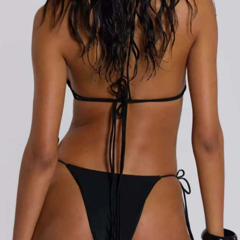 Halter Metallic Sequins Bikini Women Swimsuit Female | SAMAG