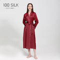 Birdtree 19 Momme 100%Pure Silk Long Robe for Women Silky Sleepwear Ladies Elegant Nightgown Natural Pajamas P36089QM