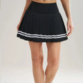 Pleated Skirt 2-in-1 Tennis Skorts With Inner Pockets Bouffancy Stripe High Waist Sportwear Outwear Quick Dry Fitness For Women