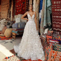 Customized A - LINE Simple Wedding Dresses Leaf Appliques - View 5 | SAMAG