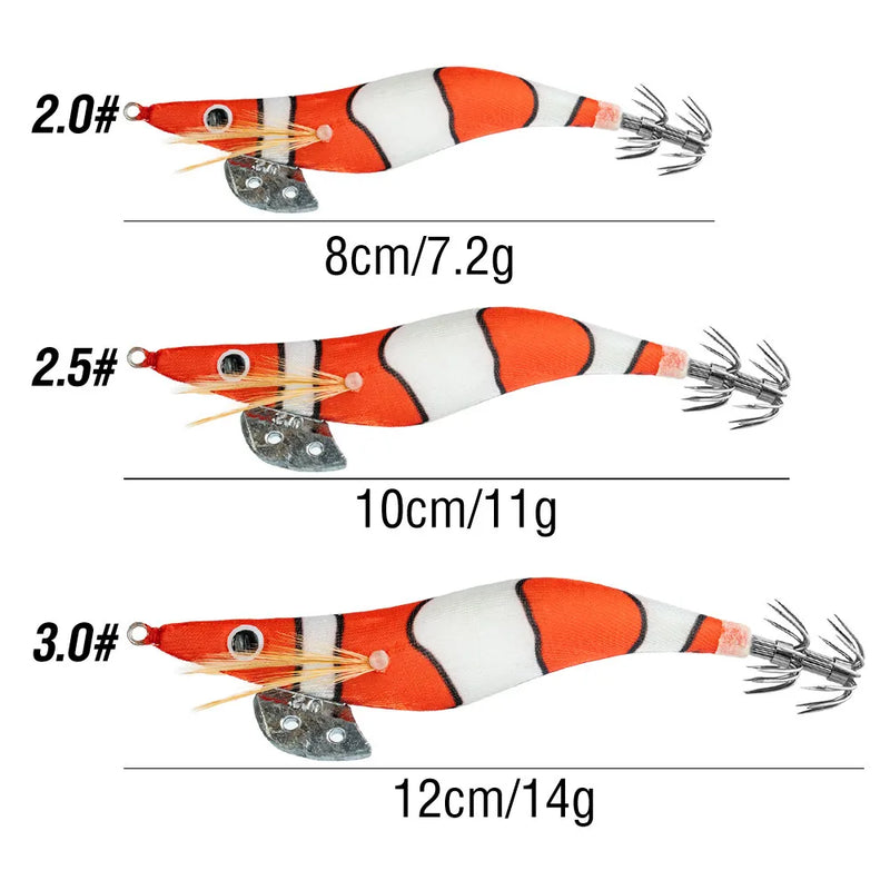 7.2G-14G Squid Jig Hard Fishing Lure Shrimp Prawn | SAMAG